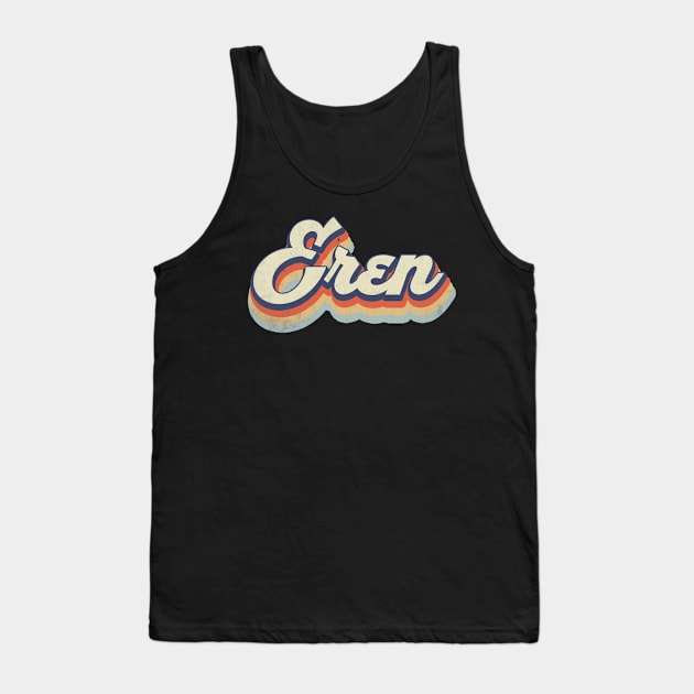 Retro Pattern Eren Name Anime Classic Style Tank Top by Cyborgs Are Kissing